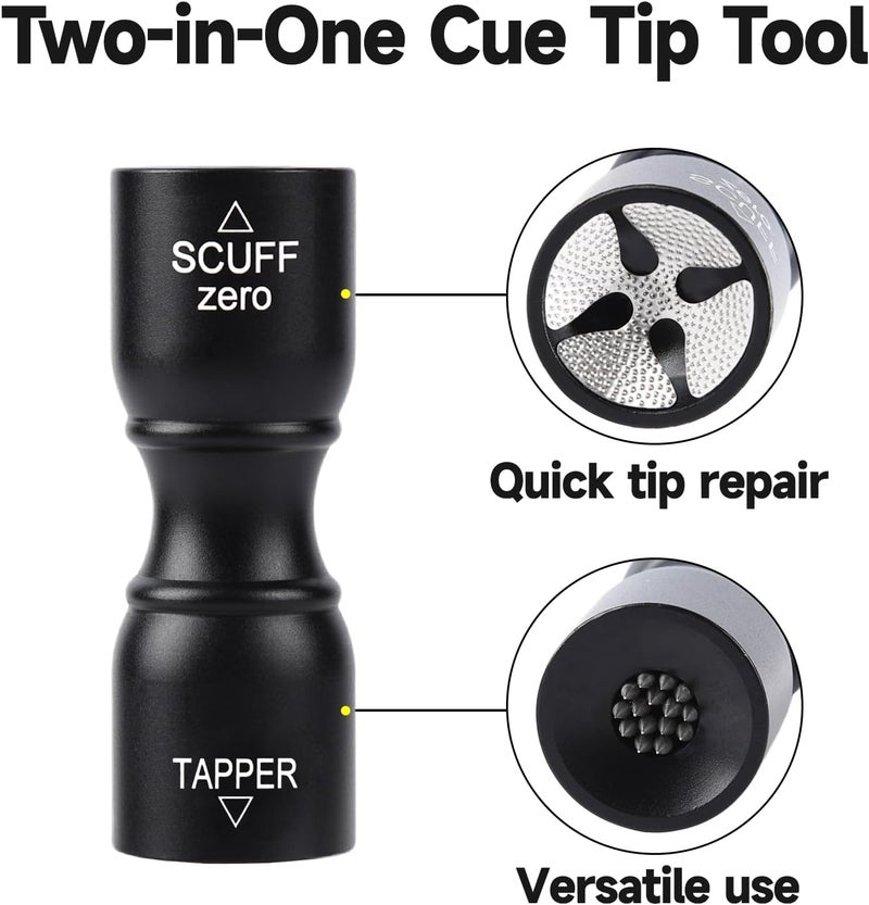 linbenanono Premium Billiard 3-in-1 Cue Tip Shaper, Compact Billiards Pool Accessories Repair Kit, for Billiards Lovers Husbands Friend - Image 3